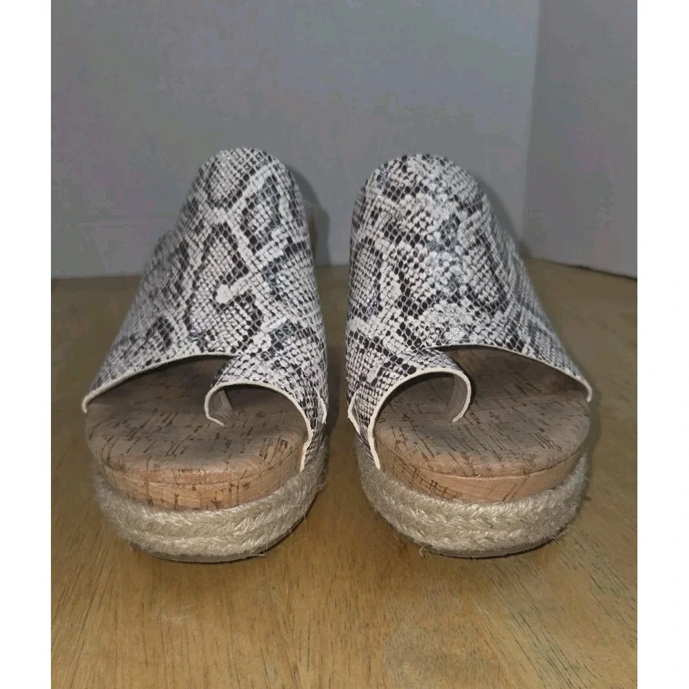 Donald J Pliner Janet Snakeskin Platform Slide Womens Shoes Wedge Size 7M